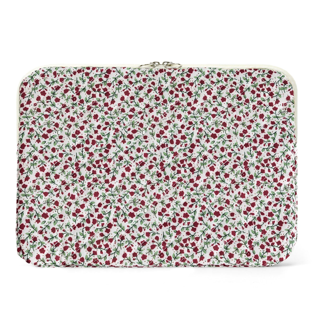 Puffy Laptop Sleeve 13 Inch Cute Quilted Laptop Protective Case Padded Floral Computer Sleeve for MacBook (A-Blue, 13 Inch)
