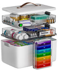 CTIME 3-Tier Medicine Organizer - Portable Medicine Cabinet with Handle | Multipurpose Medical Box, Pill Organizer, Empty First Aid Kit for Home