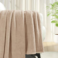 Exclusivo Mezcla Soft Plush Fleece Throw Blanket for Couch Camel