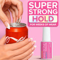 Super Strong Nail Glue for Press On Nails, Nail Tips & Acrylic Nails (8ml) NYK1 NailBond Brush On Glue for Press Ons, Tips & Acrylics - Long Lasting, Maximum Strength, Mess-Free Application