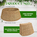 Rocinha Rattan Christmas Tree Collar Basket - Rustic Handcrafted Tree Ring