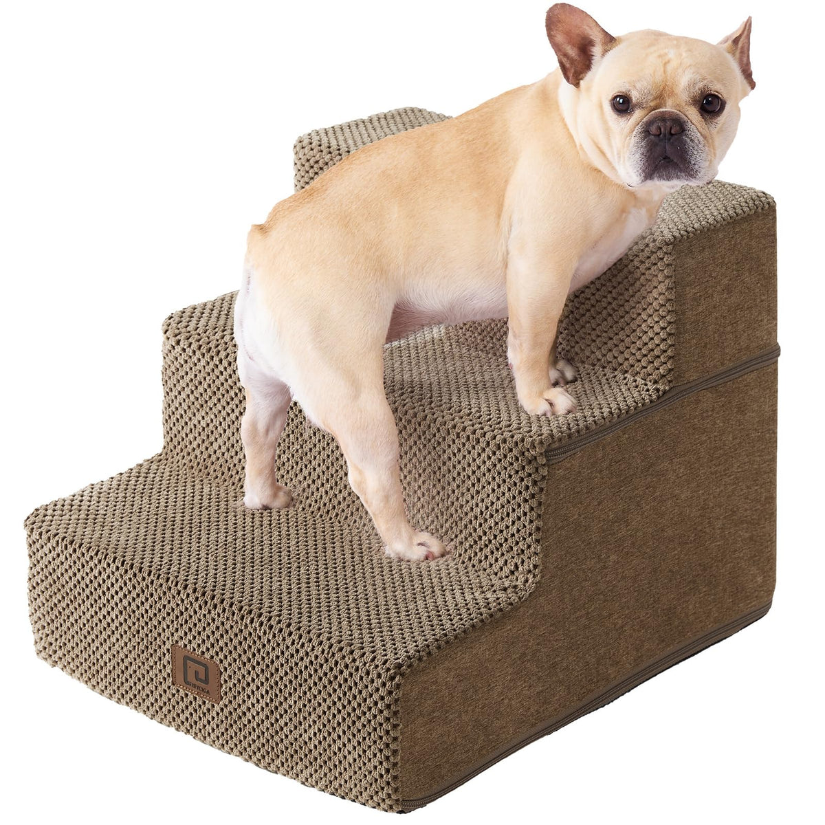 EHEYCIGA Dog Stairs for Bed 18" H, 4-Step Dog Steps for High Bed, Pet Steps for Small Dogs and Cats, Non-Slip Balanced Pet Ramp Indoor, Grey