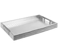 Home Redefined 17.5"x12" Gold Glossy Crocodile Faux Leather Serving Tray Beautiful Modern Elegant Decorative Tray with Handles Ottoman Coffee Table Tray for All Occasion's