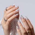 CurvLife Milky White Square Press on Nails Short, Soft Gel Fake Nails with Clean Nude Apricot Design Full Cover False Nails Glossy Nude Glue on Nails Artificial Stick on Nails for Women