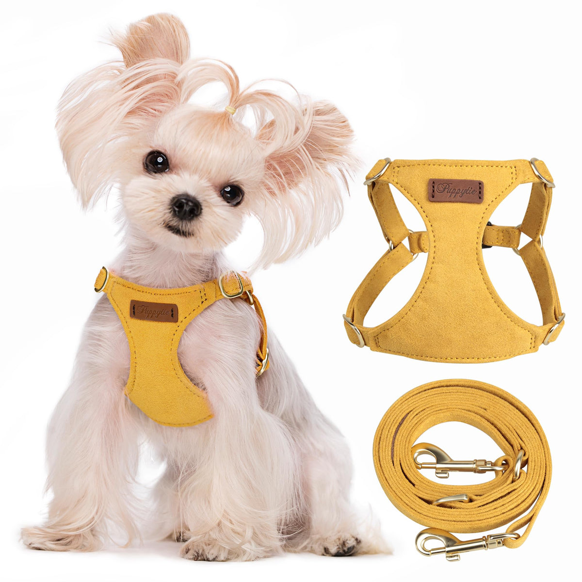 Puppytie xs Dog Harness with Multifunction Dog Leash,Soft Adjustable No Choke Escape Proof Pet Harness Vest,red-Camellia,XS