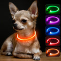 BSEEN Light Up Dog Collar - LED Dog Collar Rechargeable, Glowing Pet Collars for Small Medium Large Dogs, TPU Cuttable Lighted Puppy Collar, Safety Dog Lights for Night Walking (Green 70cm)