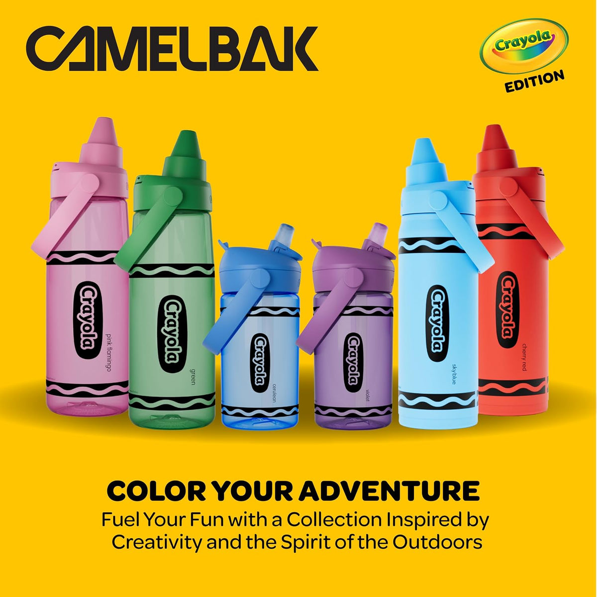 CamelBak Crayola Chug Water Bottle 25oz, Green | Fast Flow Chug Lid, Slim Portable Design, Durable Tritan Renew Bottle, Dishwasher Safe Design, Crayola Color Collection