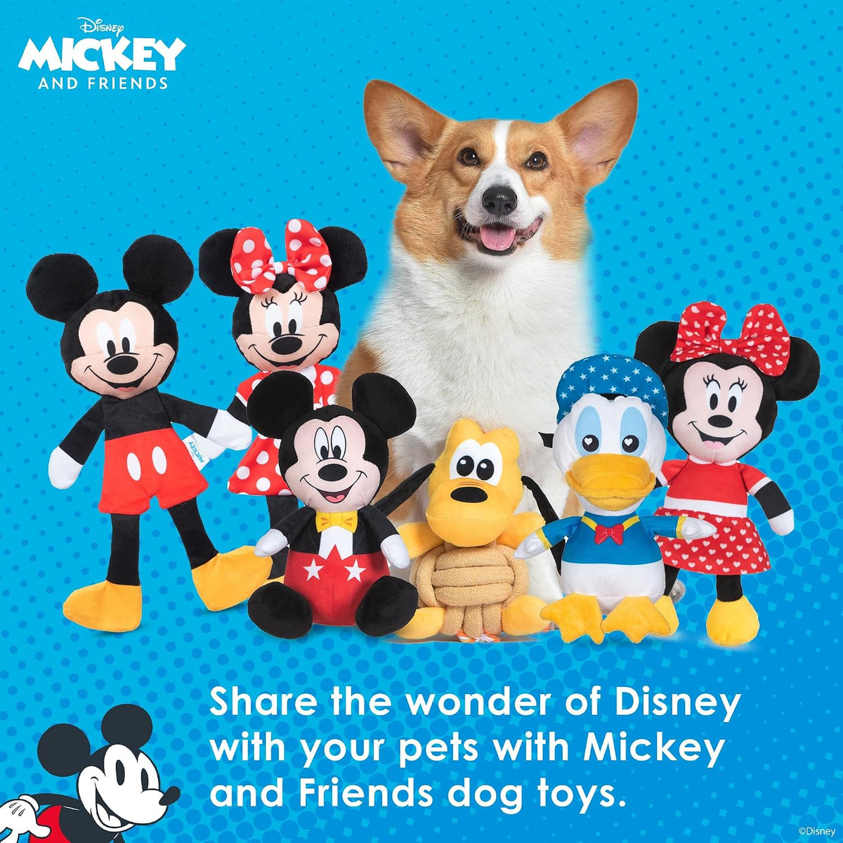Disney for Pets Minnie Mouse Plush Squeaker Dog Toy, 13.5 Inch | Flattie crinkle body design, officially licensed Disney product, inspired by Minnie Mouse, playful design