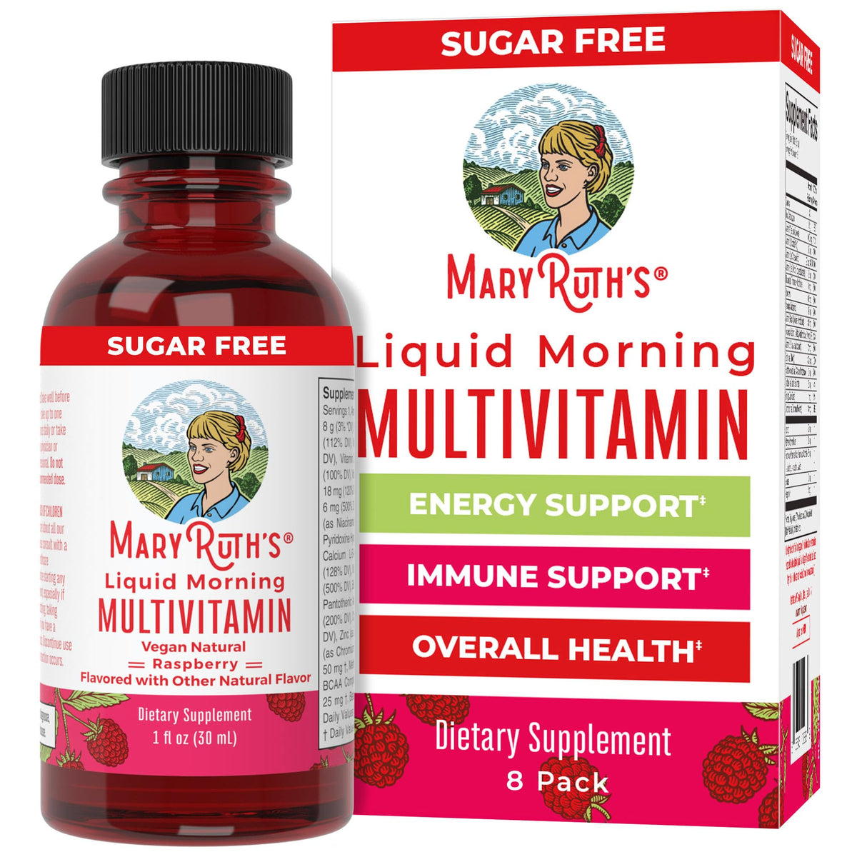 MARYRUTH'S Multivitamin for Women, Men & Kids | Liquid Morning Multivitamin | Vitamin A C D E B6 B12 Biotin Zinc | Beauty | Vegan | Non-GMO | Gluten Free | 15 Servings