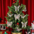 Peryiter 8 Pcs Metal Christmas Ornament Xmas Diamond Ornaments, Butterfly