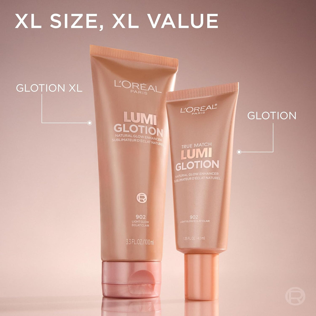 L'Oreal Paris Makeup True Match Lumi Glotion, Natural Glow Enhancer, Illuminator Highlighter, Bronzing Drops For a Sun-Kissed Glow For Face and Body, 902 Light, 1.35 fl oz