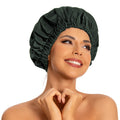 Edoneery Reusable Shower Caps for Women, Waterproof Long Hair Bonnet | Washable Design, Wide Elastic Band, Large Fit, Holds Long Hair, Braids Friendly, Bath Accessories, Spa, Travel