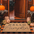 Tinideya 2 23.6 X 35.4 Inches Plaid Ghost Red Brown | Layered Coir Doormat Set, Non Slip Backing for Outdoor Entryway, Buffalo Plaid Seasonal Design, Front Porch Home Decor