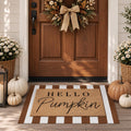 Tinideya 2 23.6 X 35.4 Inches Plaid Ghost Red Brown | Layered Coir Doormat Set, Non Slip Backing for Outdoor Entryway, Buffalo Plaid Seasonal Design, Front Porch Home Decor