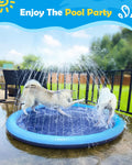Peteast Dog Pool, Anti-Slip Splash Pad for Dogs, 67 in, Blue