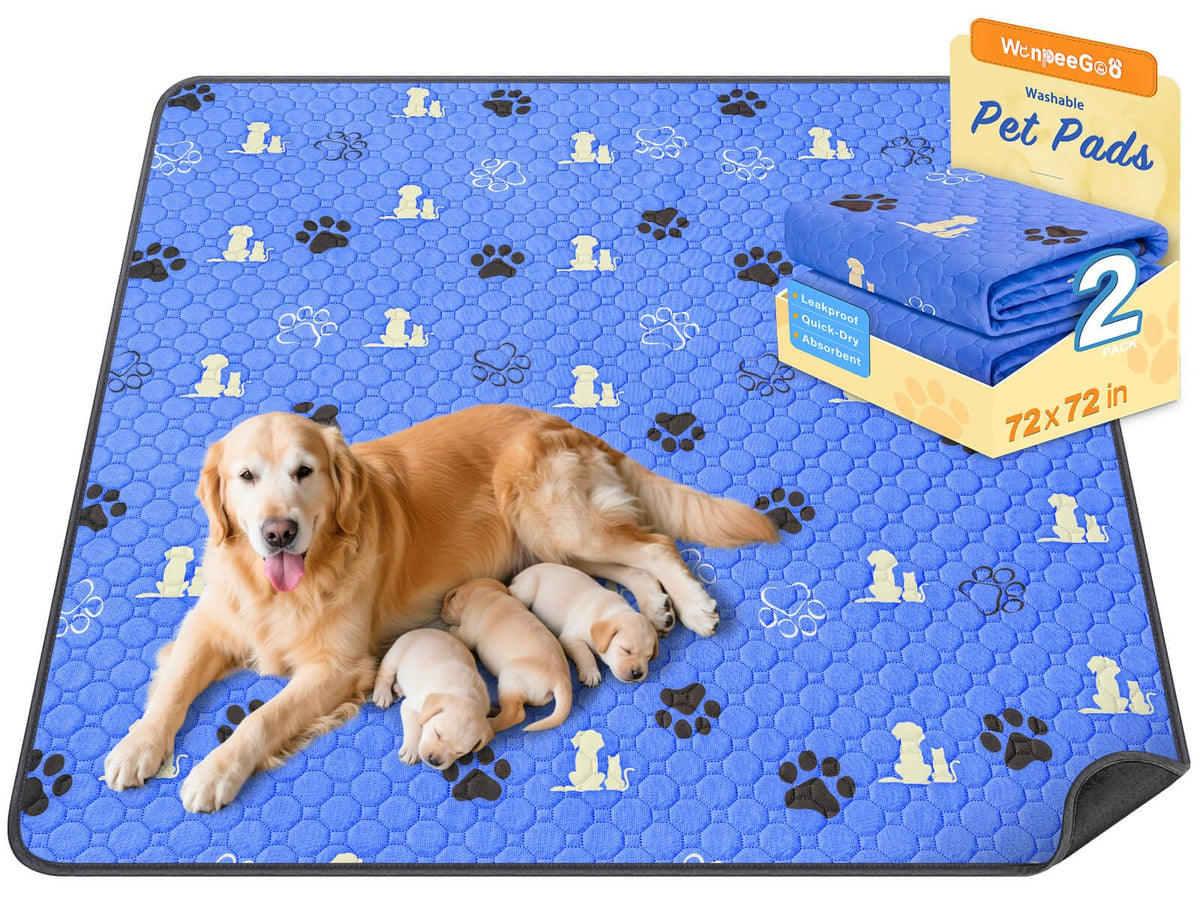 WanpeeGoo Washable Pee Pads for Dogs, Waterproof, 18 x 24 in, 4 Pack, Gray | Super Absorbent, Waterproof and Non-Slip; Washable, Reusable Dog Pads for Crates, Playpens, Floors, Furniture and Travel