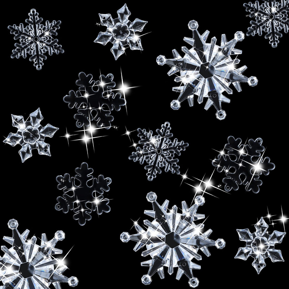 Dilunave 40 Pcs Glacier Christmas Snowflake Ornaments for Xmas Tree