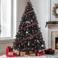 YITAHOME Prelit Black Halloween Christmas Tree 6ft with Remote