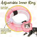 EXPAWLORER Cat Cone Collar Soft, Cat E Collar Recovery After Surgery to Stop Licking, Adjustable Waterproof Cute Neck Elizabethan Pet Kitten Puppy Donut Pillow for Cats Puppy Wound Healing, PinkM