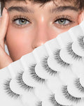Natural Lashes That Look Like Extensions Strip Lashes Natural Look Thin Band Wispy Eyelashes 13mm Cat Eye False Eyelashes Foxy Eye Lashes 12 mm 7 Pairs S10