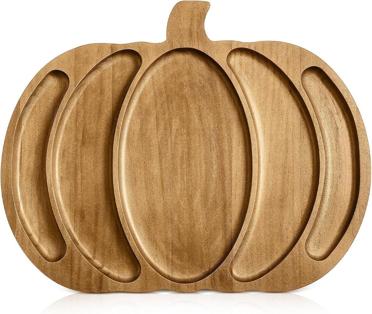 Sliner Pumpkin Charcuterie Board Wooden Fall Serving Platter Tray Dishes