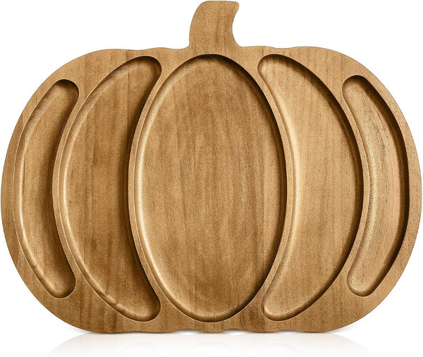Sliner Pumpkin Charcuterie Board Wooden Fall Serving Platter Tray Dishes