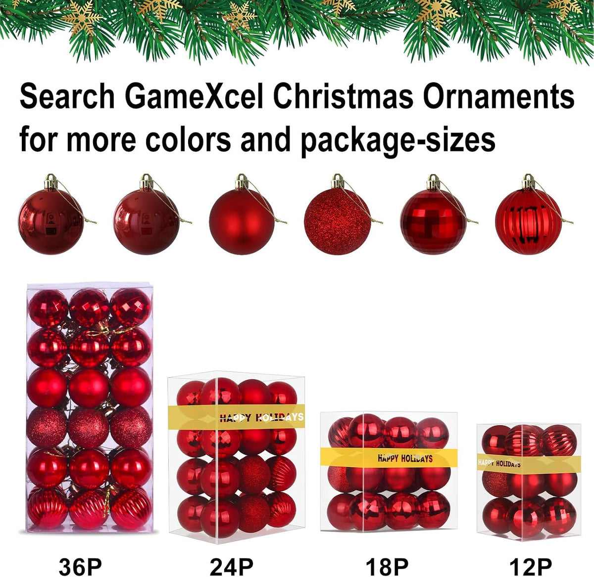 Rose Red 4.0" Large Christmas Balls - Christmas Tree Decoration Ornaments Shatterproof Hanging Balls for Birthday Halloween Holiday Wedding Decorations Set of 4pcs