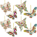 Peryiter 8 Pcs Metal Christmas Ornament Xmas Diamond Ornaments, Butterfly