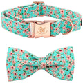 Fall Dog Collar with Bow, Black and Orange Print Fall Pet Collars Small
