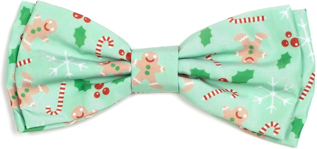 THE WORTHY DOG Holiday Patterns Pet Bow Ties for Dogs & Cats,Gingerbread