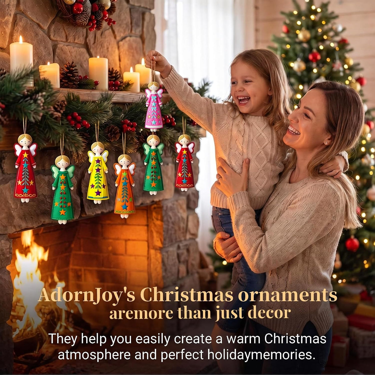 18Pcs Colorful Angel Christmas Ornaments