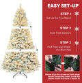 Hykolity 7 ft Prelit Snow Flocked Christmas Tree with 300 Warm White LEDs