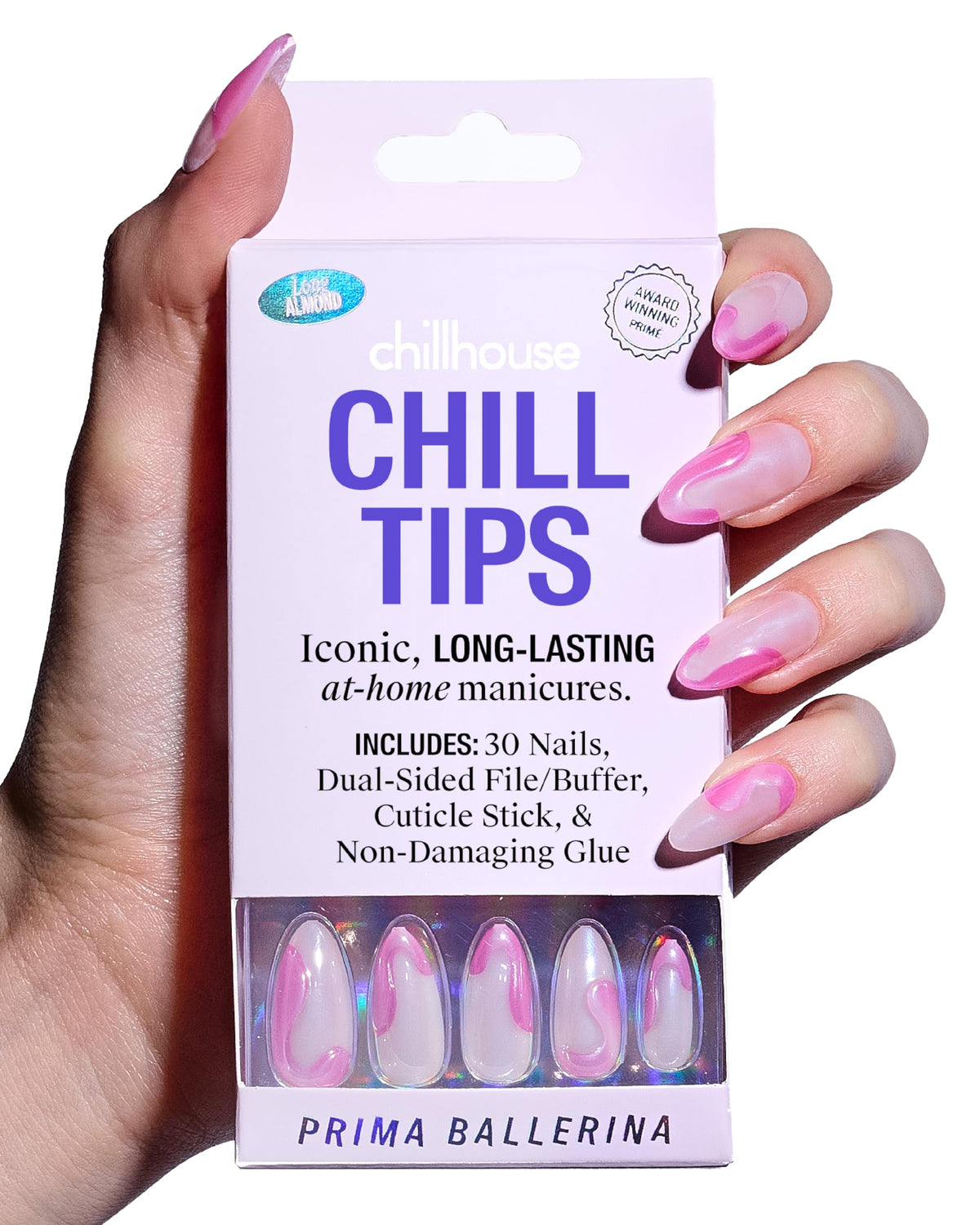 Chillhouse - Chill Tips, Press on Nails Kit - Sea Siren (Almond) - 30 Nail Shapes & Sizes - Up to 2 Weeks of Wear - Customizable Fit - Reusable - Latina Founded & Women Owned - Beauty & Self Care