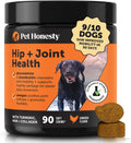 Hip + Joint Supplement for Dogs with Glucosamine Chondroitin - MSM, Turmeric & Collagen Soft Chews - Joint Function, Stiffness, and Mobility Support, May Reduce Occasional Discomfort (Chicken, 90 Ct)