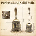 Vintage Brass Hand Bell – Loud Call Bell for Bedside, Dinner, Wedding, Christmas & Holiday Party