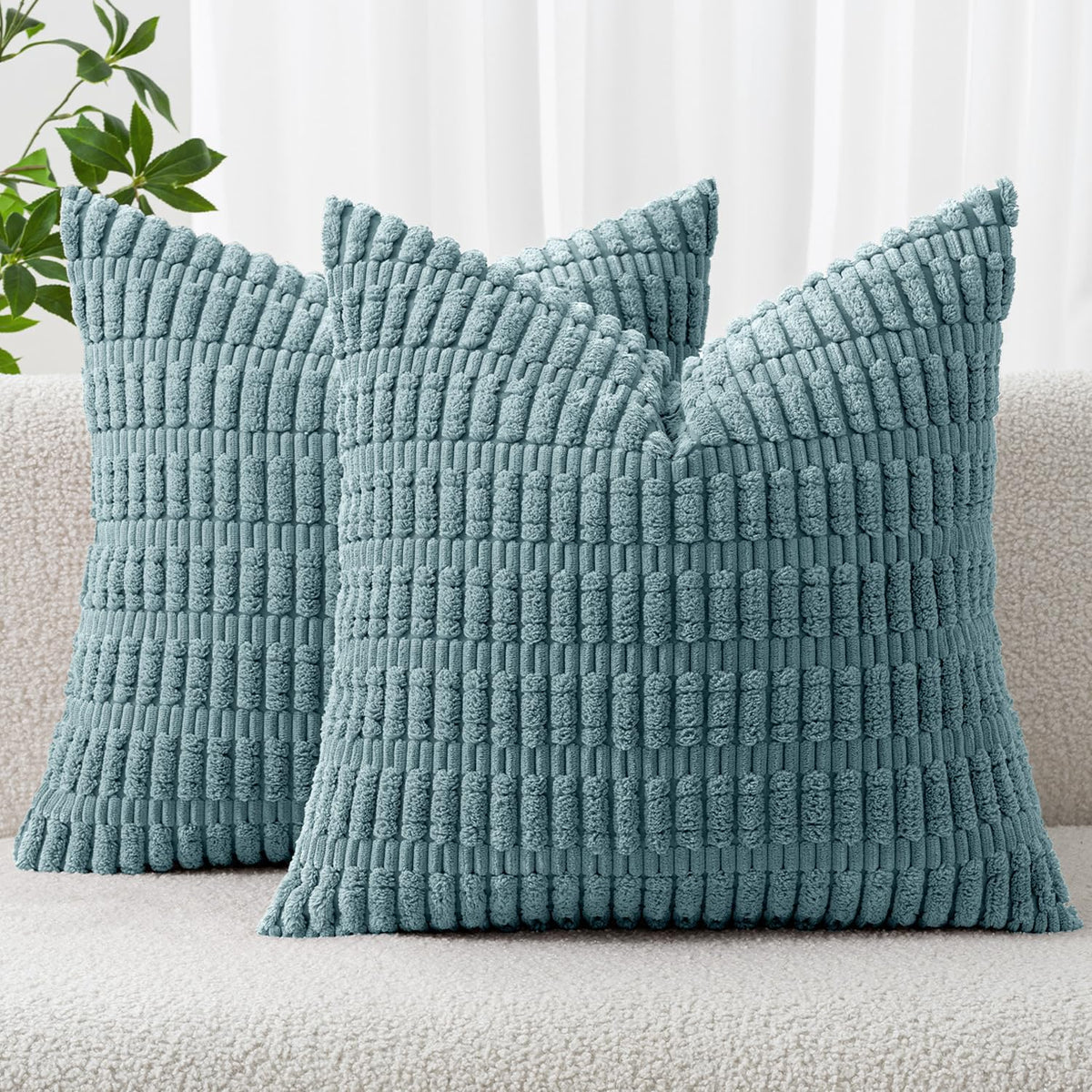 MIULEE Fall Decorative Throw Pillow Covers 18x18 Dark Rust Pack of 2