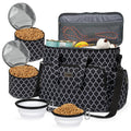 BAGLHER Pet Travel Set Airline-Approved Carrier for Small/Medium Cats & Dogs + Travel Bag with Food Containers & Silicone Bowls, Grey & Green