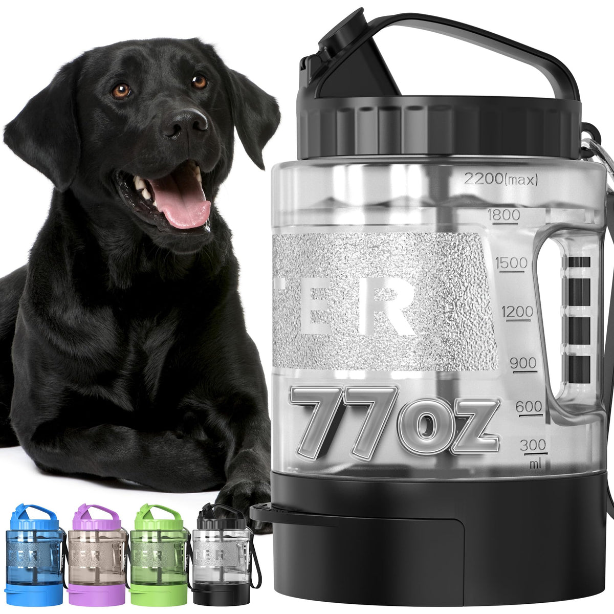 lesotc Dog Water Bottle, Portable Pet Water Dispenser, Leak Proof Travel Squeeze Water Bottle for Dogs, Puppy Essentials Dog Stuff Accessories for Outdoor Walking, Hiking, BPA-Free, Lightweight