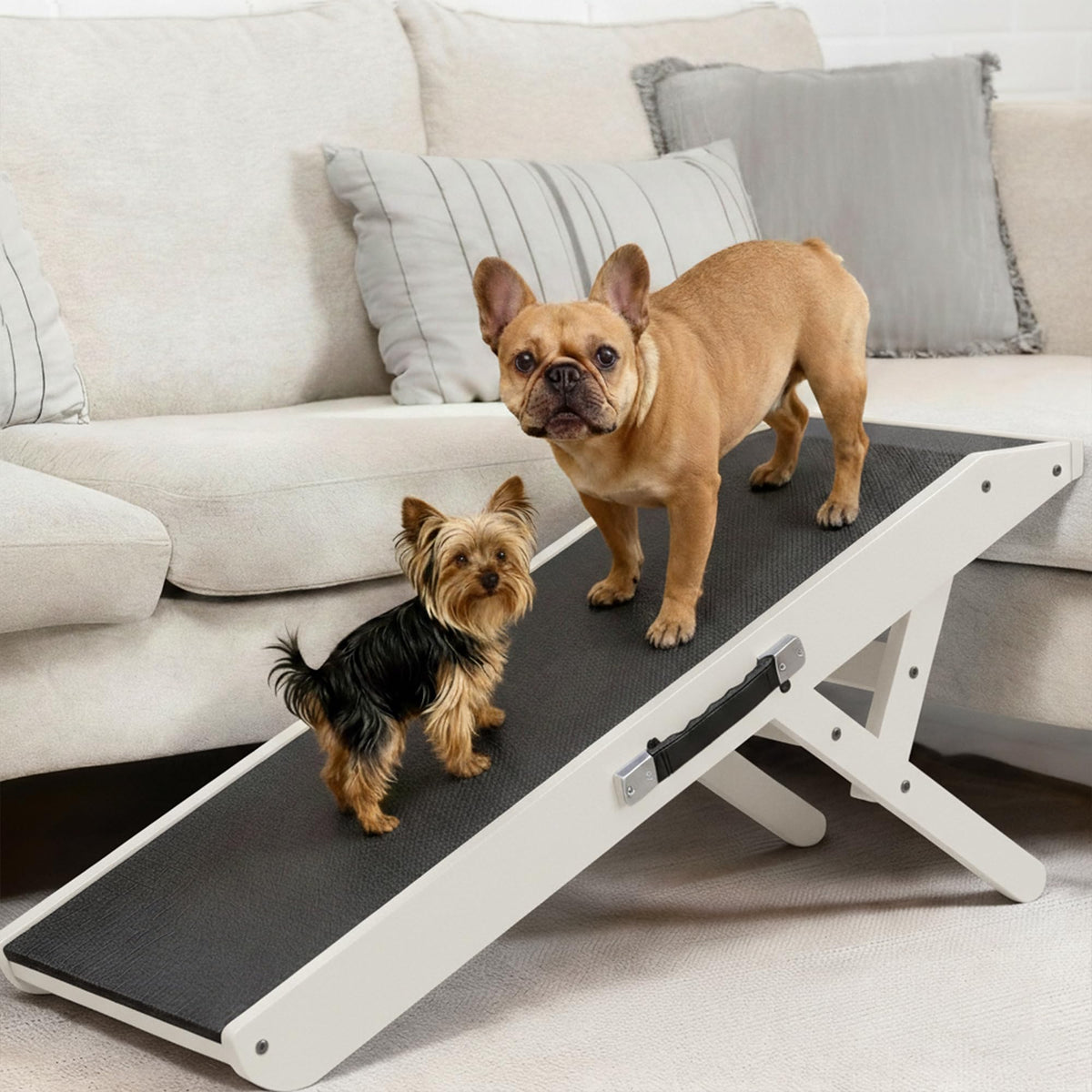 Dog Ramp for Couch – Non-Slip, Sturdy Build Foldable Wooden Dog Ramp – Supports up to 200 lbs – 7 Adjustable Heights (14"–20.5") – Enhanced Stability – Birchwood Pet Ramp for Small Dogs – Natural
