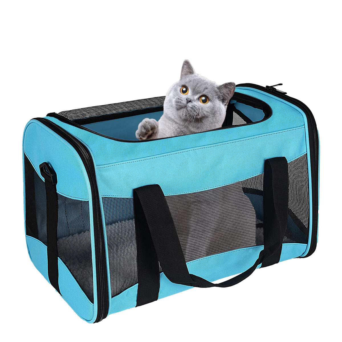 Cat Carrying Case - Pet Carrier Airline Approved, Protable and Breathable Pet Travel Carrier Removable Fleece Pad, Collapsible Cat Carrier Dog Carrier for Medium Cats Small Cats Dogs (Small, Pink)