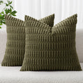 MIULEE Fall Decorative Throw Pillow Covers 18x18 Dark Rust Pack of 2