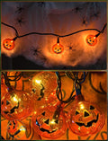8.5FT Pumpkin String Lights with 10 Bulbs for Halloween Outdoor Decor Party