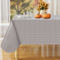Rectangle Waterproof Vinyl Table Cloth, Wipeable Tablecloth with Flannel Backing, Plastic Table Cover for Fall, Thanksgiving (Pumpkin, 52" x 70")
