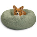 Best Friends by Sheri The Original Calming Donut Dog Bed for Large Dogs up to 100 lbs, Shag Faux Fur, Taupe, Large, 36" x 36"