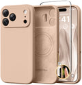 GolbinBox Magnetic for iPhone 16 Pro Max Case, Silicone Cover, Chalk Pink