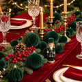 Thewe 40Pcs Velvet Shatterproof Christmas Ball Ornaments Set，Green