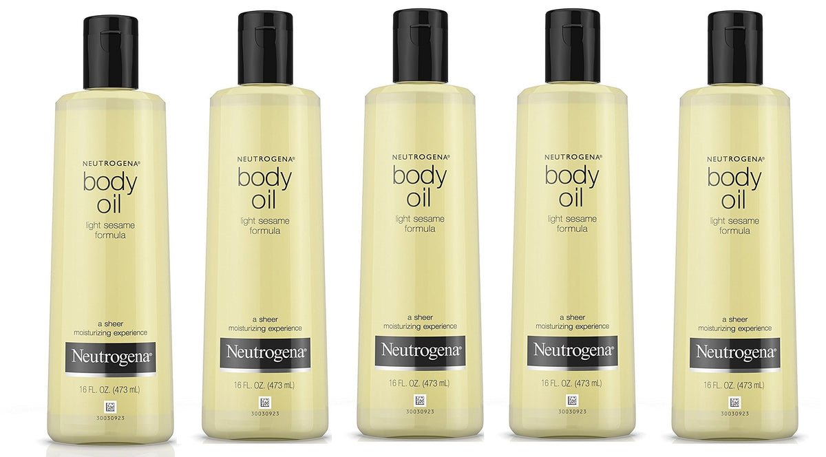 Neutrogena Body Oil Light Sesame Formula, Lightweight, Quick-Absorbing Nourishing Moisturizing Oil, Before and After Shower Application for Smooth, Radiant Looking Skin, Non-Greasy Feel, 16 fl oz