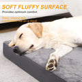 KSIIA Orthopedic Dog Crate Bed - Waterproof, Washable Dog Bed with Egg Crate Foam & Removable Cover, 35 x 22 Inch, Dark Gray