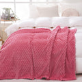 Puncuntex Burnt Orange Throw Blanket 50"×60" Fuzzy 3D Jacquard Decorative
