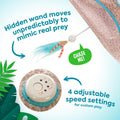 SmartyKat Hidden Hijinks Toy for Indoor Cats & Kittens, Electronic Interactive Motion Toy, Featuring Teaser Wand, Plus Replaceable Batteries Included